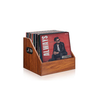 Caja de Almacenamiento de Discos de Vinilo de Madera, Organizador de Revistas, Archivador de LPs, Estante para Álbumes, Soporte para Medios, Venta al Por Mayor Directo de Fábrica