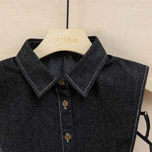 Col de décoration noir en denim de coton à la mode - Product Image 4