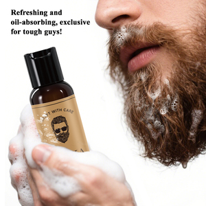 QBEKA Beard Wash Champú para barba de 60 ml para hombres, suaviza la barba, fragancia duradera, productos de cuidado de la barba limpios, frescos y naturales - Product Image 5