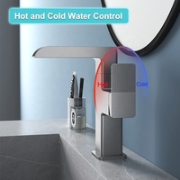 Robinet de lavabo carré chromé sans plomb, à poignée unique, pour salle de bain, vente en gros