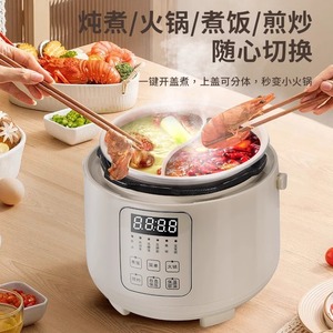 Mini autocuiseur électrique 1,1-2L avec revêtement antiadhésif, fonctionnement à une touche, multifonctionnel pour 1-2 personnes - Product Image 1