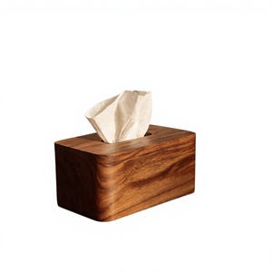 Boîte à mouchoirs artisanale en bois, couvercle de boîte à mouchoirs au design moderne, forme rectangulaire, pour la décoration de la maison, du bureau ou du bureau à domicile. - Product Image 4