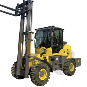 Bozuk arazi forklifti çok fonksiyonlu 3.5t Mini Forklift 4wd çatal 2 sahne direk üçlü direk Off Road Forklift