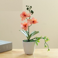 Bunga Anggrek Phalaenopsis Tiga Tangkai Buatan untuk Kamar Tidur