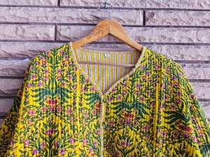 Meilleure veste matelassée en coton faite à la main, motif floral, fermeture à ceinture, douce, séchage rapide, pour femmes, vêtements d'hiver - Product Image 3