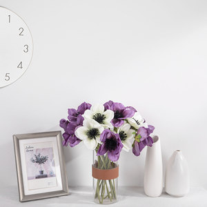 Flores Artificiales de Camelia de una Sola Cabeza CallaFloral, Blancas y Moradas, Tela de Pan Tejida, Decoraciones para Bodas - Product Image 3