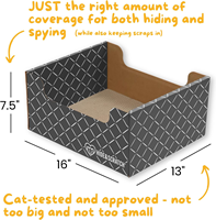 Moderne Katzen-Kratzbox aus Karton - Dunkelgraues Diamant-Design |   Doppelseitige Wellpappe-Unterlage für den Innenbereich