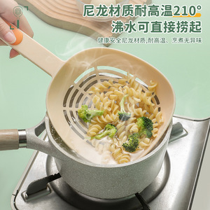 Kitchen Strainer Ladle Food Grade Heat Resistant Multifunctional Draining Spoon For Pasta Noodles Dumplings - Product Image 2