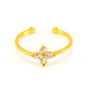 Zogxin Flower Ring Stainless Steel Adjustable With Zircon Inlay Unisex Jewelry Gift - Product Image 5