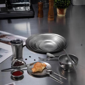 แผ่นสแตนเลสทรงกลมสำหรับใช้ในห้องครัวแคมป์ปิ้งบาร์บีคิวการเสิร์ฟอาหาร - Product Image 2