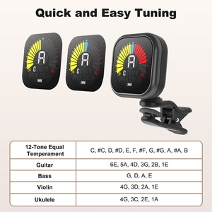 Accordeur de guitare rechargeable à clipser avec écran LCD couleur, rotatif à 360°, accordeur chromatique numérique pour guitare, basse, ukulélé, violon, logo - Product Image 4