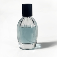 Flacon de parfum de luxe transparent rayé de 50 ml à vendre – Flacon vaporisateur vide unique pour épices et emballages de parfums
