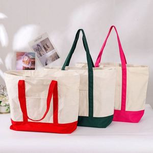 Bolsa de Compras de Lona de Algodón Reutilizable con Asa Larga, Bolsillo con Cremallera, Estampados de Animales y Logotipo Personalizado - Product Image 1
