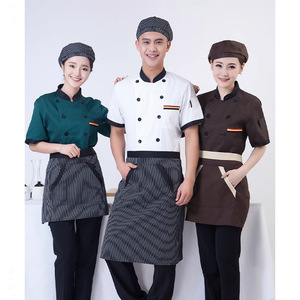 Vestiti <span class=keywords><strong>da</strong></span> <span class=keywords><strong>lavoro</strong></span> su misura dello <span class=keywords><strong>Chef</strong></span> del commercio all'ingrosso del ristorante bar caffetteria dell'hotel cucina <span class=keywords><strong>Chef</strong></span> giacca uniforme grembiule e berretto - Product Image 6