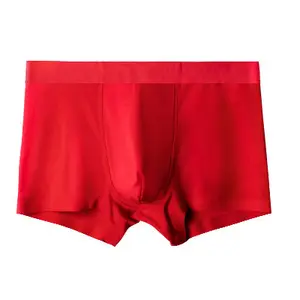 Seamless Alta qualidade Micro Modal Men's Boxer Pure Red boxer homens cueca