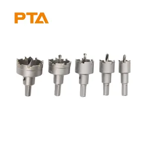 5pcs 20-40毫米TCT孔锯套件不锈钢硬质合金尖端金属钻头孔锯套装在木箱中