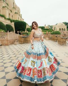 Nouvelle tenue traditionnelle Navratri spéciale Chaniya Lehenga Choli en coton mousseline lourd, magnifique imprimé numérique, véritable dentelle à paillettes, pour les fêtes - Product Image 1