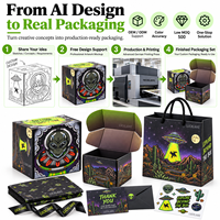 Boîtes d'expédition en carton ondulé personnalisées imprimées en couleur avec graphiques de dessins animés pour les marques de streetwear, jouets, festivals et bandes dessinées