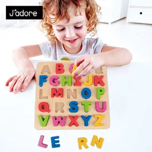 लकड़ी के हाथ बोर्ड वर्णमाला आकार मैच खिलौने पत्र पहेलियाँ बोर्ड खेल बच्चों अरबी वर्णमाला लकड़ी वर्णमाला पहेली
