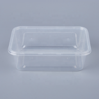 Boîte à emporter en plastique pour micro-ondes, 750ml/650ml, contenant jetable, rectangle transparent, emballage pour les restaurants