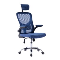 Chaise de bureau ergonomique moderne en maille avec support lombaire, accoudoirs fixes, pivotante et roulante, idéale pour le bureau à domicile, les hôpitaux et les salons.