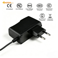 Adaptateur secteur mural AC DC 12V 1A 12W, prise EU US UK AU, prise DC 5,5*2,1 mm pour décodeur IPTV, CE FCC RoHS OEM ODM