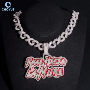 Custom Luxury Enamel Fully Moissanite Name <b>Pendant</b> <b>Solid</b> 925 Sterling Silver <b>Gold</b> Plated VVS Moissanite Iced Out Hip Hop Jewelry - Product Image 2