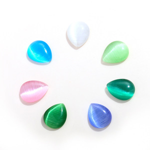 Strass en verre œil de chat en forme de goutte d'eau à dos plat, colorés, pour bijoux DIY et accessoires de nail art de Nantong - Product Image 5