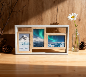 Wooden 3 Opening Picture <strong>Frame</strong> FOR Collage Memories and Family <strong>Photos</strong> - Product Image 2