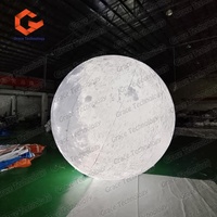 Ballon gonflable géant en forme de lune pour publicité extérieure, avec éclairage LED, pour événements commerciaux