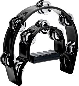 Tambourin de <span class=keywords><strong>Percussion</strong></span> à Main avec Double Rangée de Cymbalettes Métalliques 8 Pouces (20 CM) – Instrument de Musique – Meilleur Prix de Gros - Product Image 2