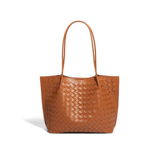 Sac fourre-tout tressé en cuir véritable <span class=keywords><strong>de</strong></span> haute qualité pour femme, grande capacité, sac à bandoulière en cuir <span class=keywords><strong>de</strong></span> vachette fait main, sac tressé à la <span class=keywords><strong>française</strong></span> - Product Image 2
