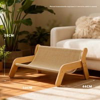 Canapé-lit pour chat en bois, lit pour animaux de compagnie, lit pour chat universel et amovible, populaire en hiver, lavable, fournitures pour animaux de compagnie en peluche