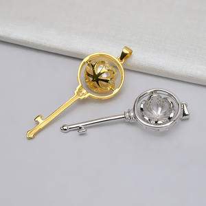 S925 Silver Pendant 9-10 Pearl Trendy Female Head Key DIY <b>Jewelry</b> Accessories Semi Finished 613 Empty <b>Tray</b> for <b>Jewelry</b> Making - Product Image 2
