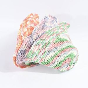 Chapeau de paille coloré tie-dye pour femme, idéal pour les vacances, tressé ajouré, protection solaire décontractée pour la plage - Product Image 2