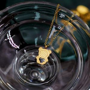 <b>Simple</b> Personality Bear <b>Necklace</b> with Stainless Steel Scale Pattern Fashion Jewelry for Women - Product Image 4