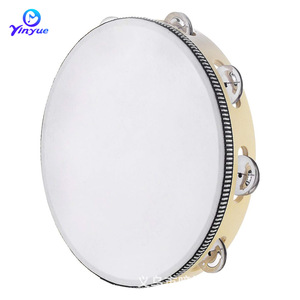 Orff <b>Percussion</b> 10 Inch Tambourine Wooden Hand Held Drum For Early Education Kids Musical <b>Instrument</b> - Product Image 3