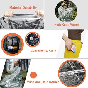 Sopravvivenza delle coperte Mylar di emergenza termica impermeabile di alluminio di salvataggio all'aperto - Product Image 5
