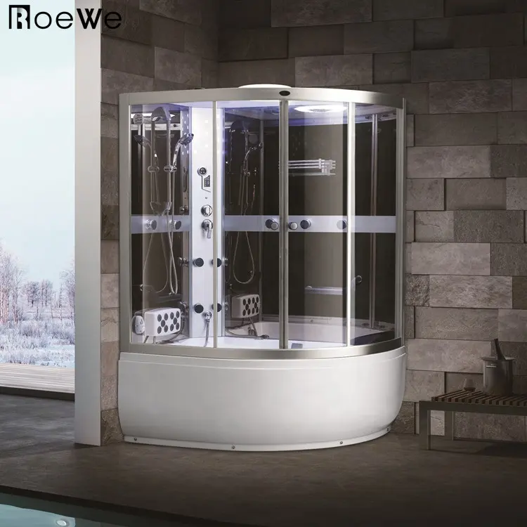 white massage bathtub combine steam shower cubicle, luxury shower steam room, portable steam bath shower