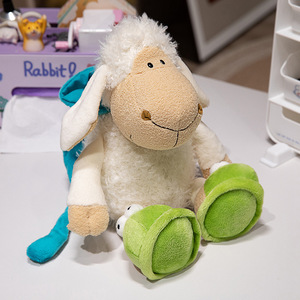 HECION vente chaude bonnet de nuit mouton poupée jouets cadeau en peluche mignon <span class=keywords><strong>agneau</strong></span> endormi un <span class=keywords><strong>loup</strong></span> dans les vêtements de mouton jouets en peluche - Product Image 5