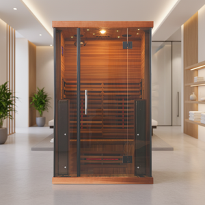 Salle de sauna infrarouge intérieure pour 2 personnes avec bois de cèdre rouge, bien-être et relaxation - Product Image 1