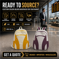 Mochila Personalizada OEM con Bloques de Color, Forro Ligero Resistente al Agua, Almacenamiento Organizado para Viajes, Desplazamientos Diarios y Ocio