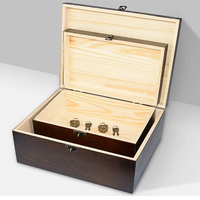 Mallette de rangement en bois décorative artisanale armoire conteneur couvercle à charnière organisateur boîtes à souvenirs en bois avec serrure et clés