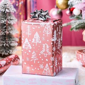 Christmas Wrapping <b>Paper</b> Luxury metallic shiny pink double-side Christmas tree <b>pattern</b> wrapping <b>paper</b> Vintage Wrapping <b>Paper</b> - Product Image 1