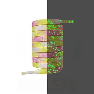 Cordones Planos de Lona con Estampado de Logotipo de Moda, Brillantes en la Oscuridad, Color Fluorescente Luminoso de Alta Intensidad para Deportes Atléticos - Product Image 6