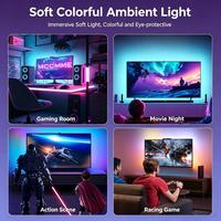 Lumière d'ambiance USB pour écran TV avec bande LED RGB, teintes dynamiques intelligentes, télécommande et contrôle de la luminosité