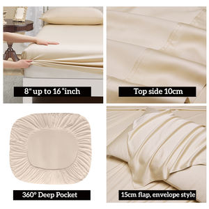 Set seprai serat bambu organik, 6 buah sprei bambu gaya sederhana musim panas grosir - Product Image 4