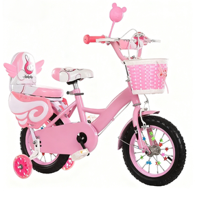 2021 nuevo estilo niños bicicleta horquilla de acero barato 12 14 20 pulgadas Sepeda Anak para niños 3-8 10 11 12 años para niñas asiento trasero - Product Image 5