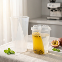 Gobelet Boba Double Compartiment 2-en-1 Haute Clarté pour un Design Esthétique, 700 ml, pour Café et Thé au Lait, Gobelet en Plastique pour Boissons Tendance sur les Réseaux Sociaux
