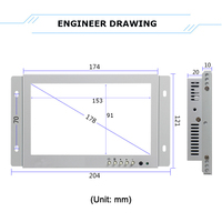 Écran tactile capacitif IPS 7 pouces 1024*600 Boîtier métallique TFT Cadre ouvert Moniteur LCD industriel intégré Couleur blanche